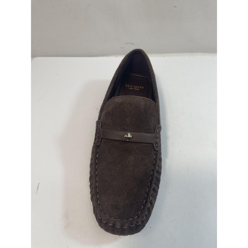 Kate Spade SP FLWR Stud Moccasin Shoes Womens Size 8.5 Brown Suede Loafers New - Picture 6 of 14
